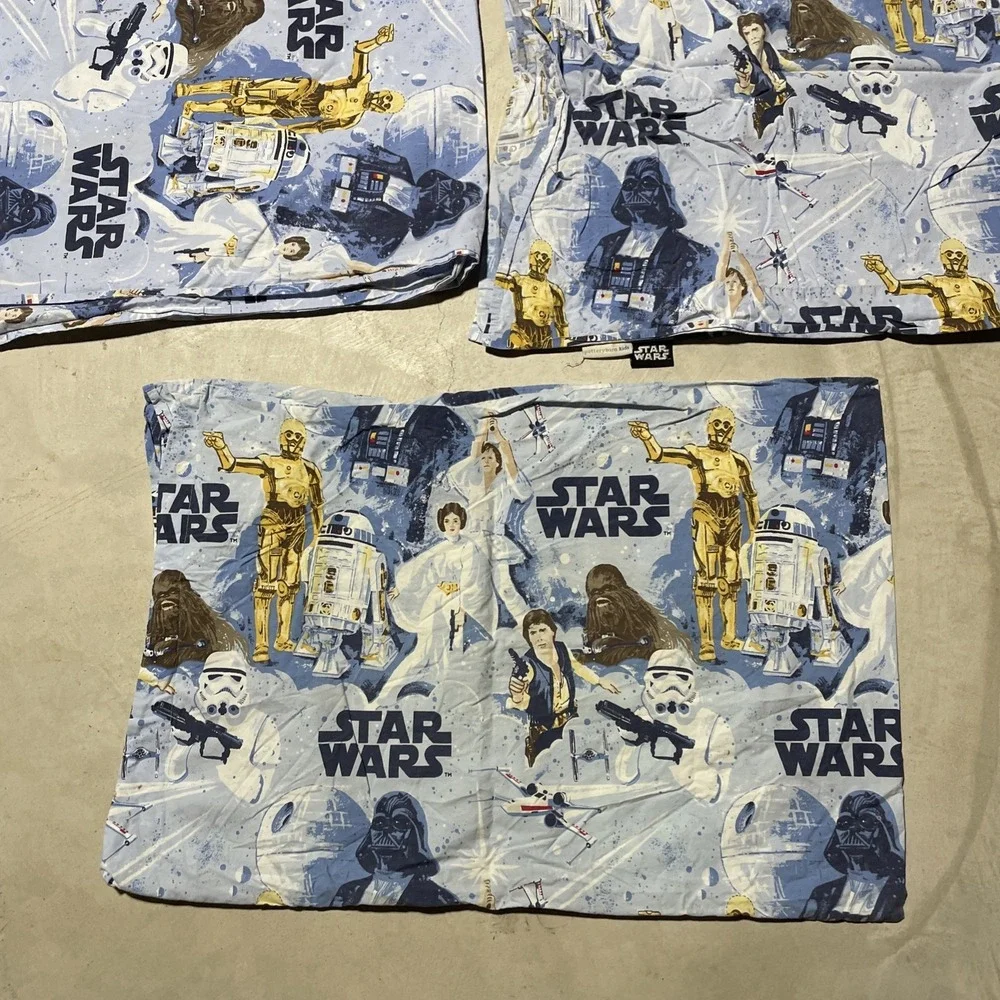 Lot Of 2 POTTERY BARN KIDS Star Wars Twin Size Pillowcase New Hope Space Print